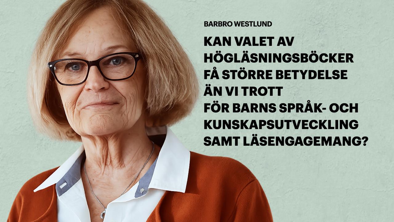 Affisch för föreläsningen med ett porträtt av Barbro Westlund mot en ljusgrön vägg.